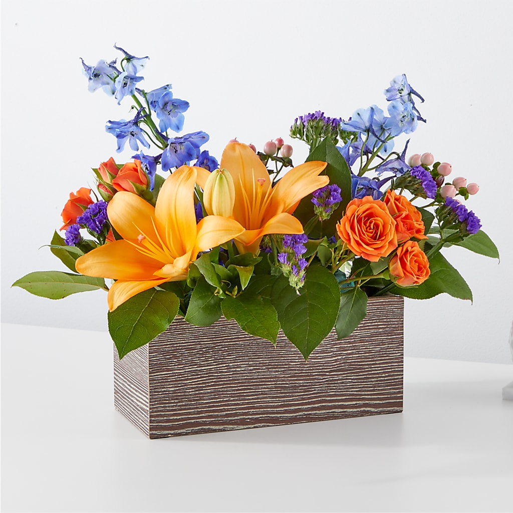Radiant Citrus Box Bouquet – DAWN'S FLOWER PATCH, Lake Wales FL