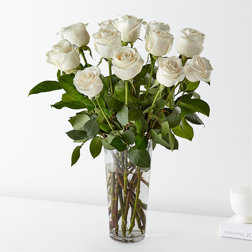 Long Stem White Rose Bouquet – DAWN'S FLOWER PATCH, Lake Wales FL