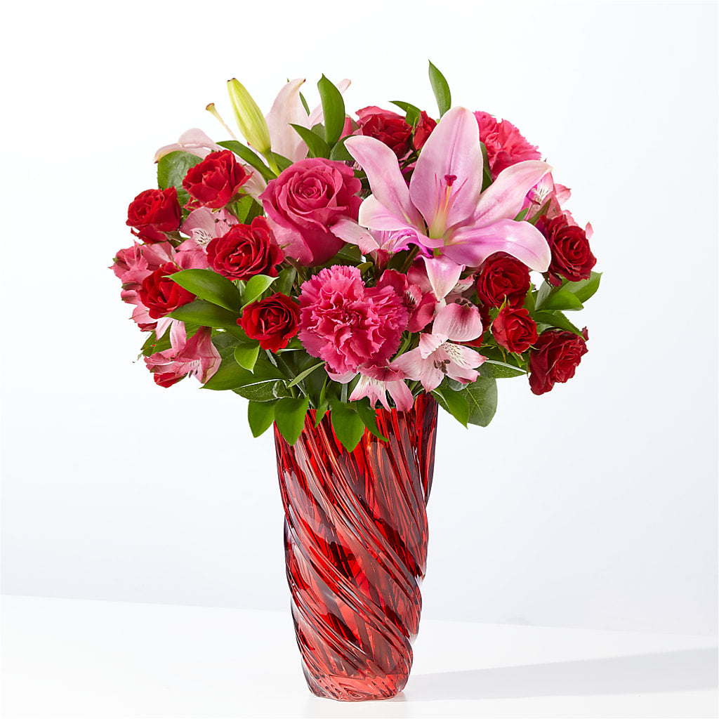 In Love Bouquet with Luxe Swirl Vase – DAWN'S FLOWER PATCH, Lake Wales FL