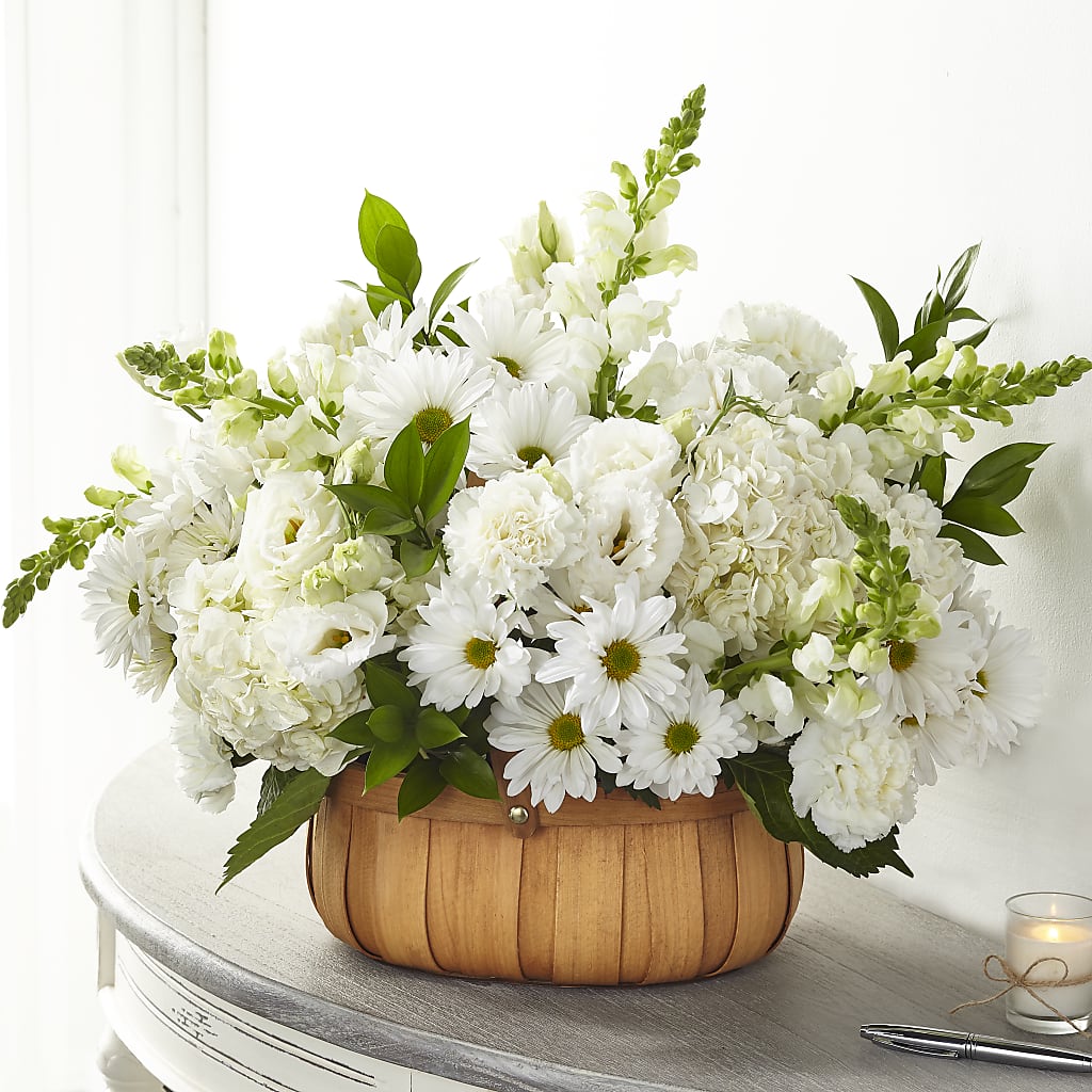 Pure Ivory Basket – DAWN'S FLOWER PATCH, Lake Wales FL
