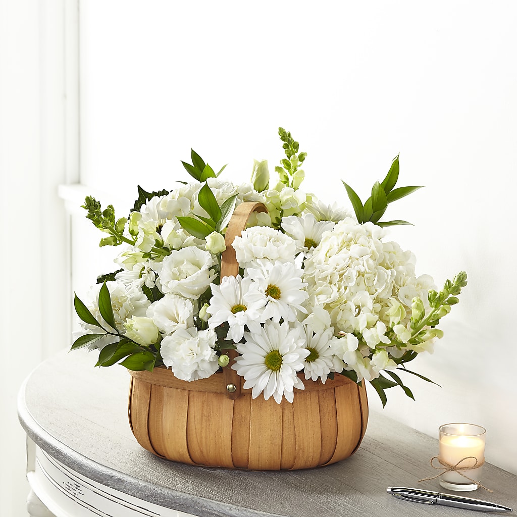 Pure Ivory Basket – DAWN'S FLOWER PATCH, Lake Wales FL