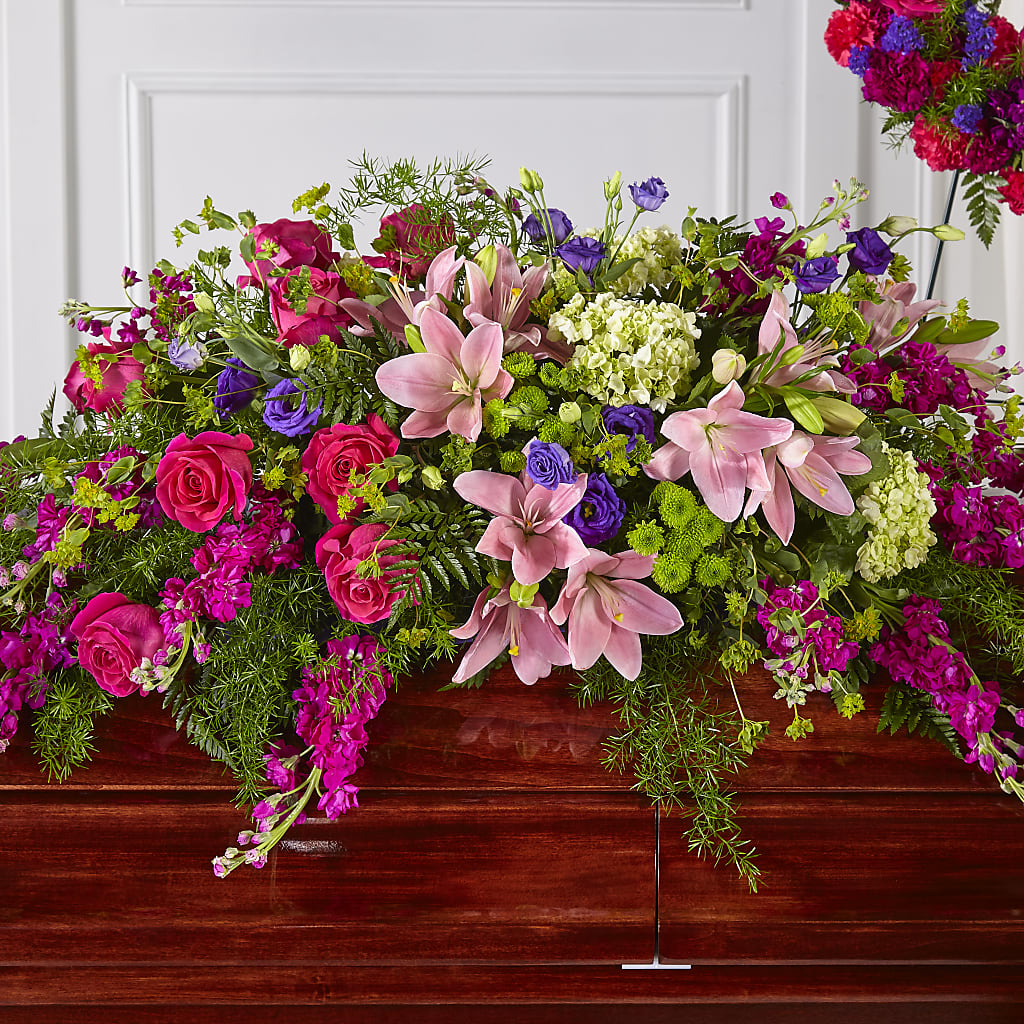 Radiant Tribute Casket Spray – DAWN'S FLOWER PATCH, Lake Wales FL
