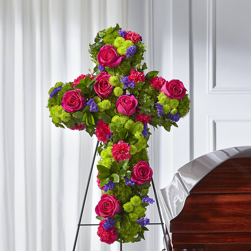 Tribute Rose Floral Cross – DAWN'S FLOWER PATCH, Lake Wales FL