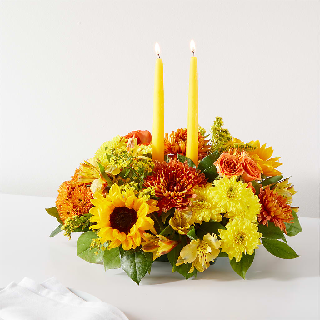 Autumn Harmony Centerpiece – DAWN'S FLOWER PATCH, Lake Wales FL
