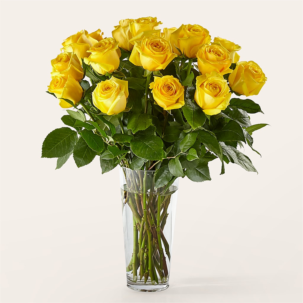 Long Stem Yellow Rose Bouquet – DAWN'S FLOWER PATCH, Lake Wales FL