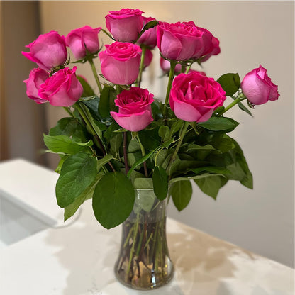Long Stem Pink Rose Bouquet – DAWN'S FLOWER PATCH, Lake Wales FL