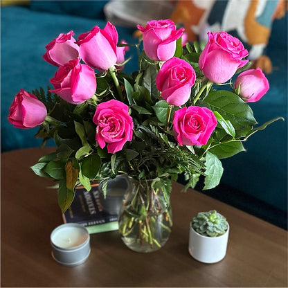 Long Stem Pink Rose Bouquet – DAWN'S FLOWER PATCH, Lake Wales FL