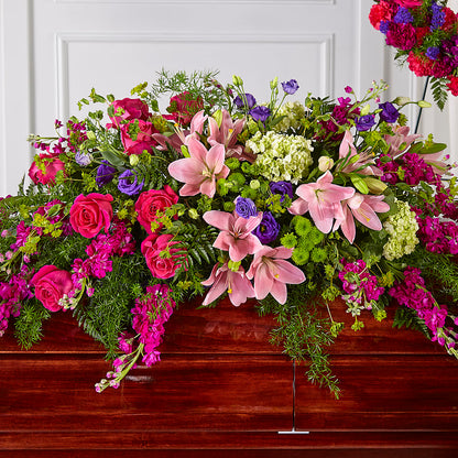 Radiant Tribute Casket Spray – DAWN'S FLOWER PATCH, Lake Wales FL