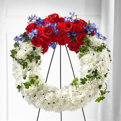 Patriotic Passion Wreath – DAWN'S FLOWER PATCH, Lake Wales FL
