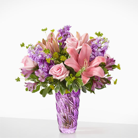 Precious Petals Bouquet with Luxe Swirl Vase – DAWN'S FLOWER PATCH, Lake Wales FL