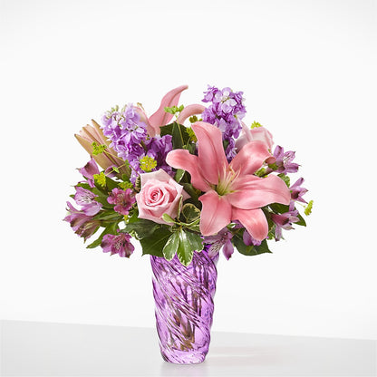 Precious Petals Bouquet with Luxe Swirl Vase – DAWN'S FLOWER PATCH, Lake Wales FL