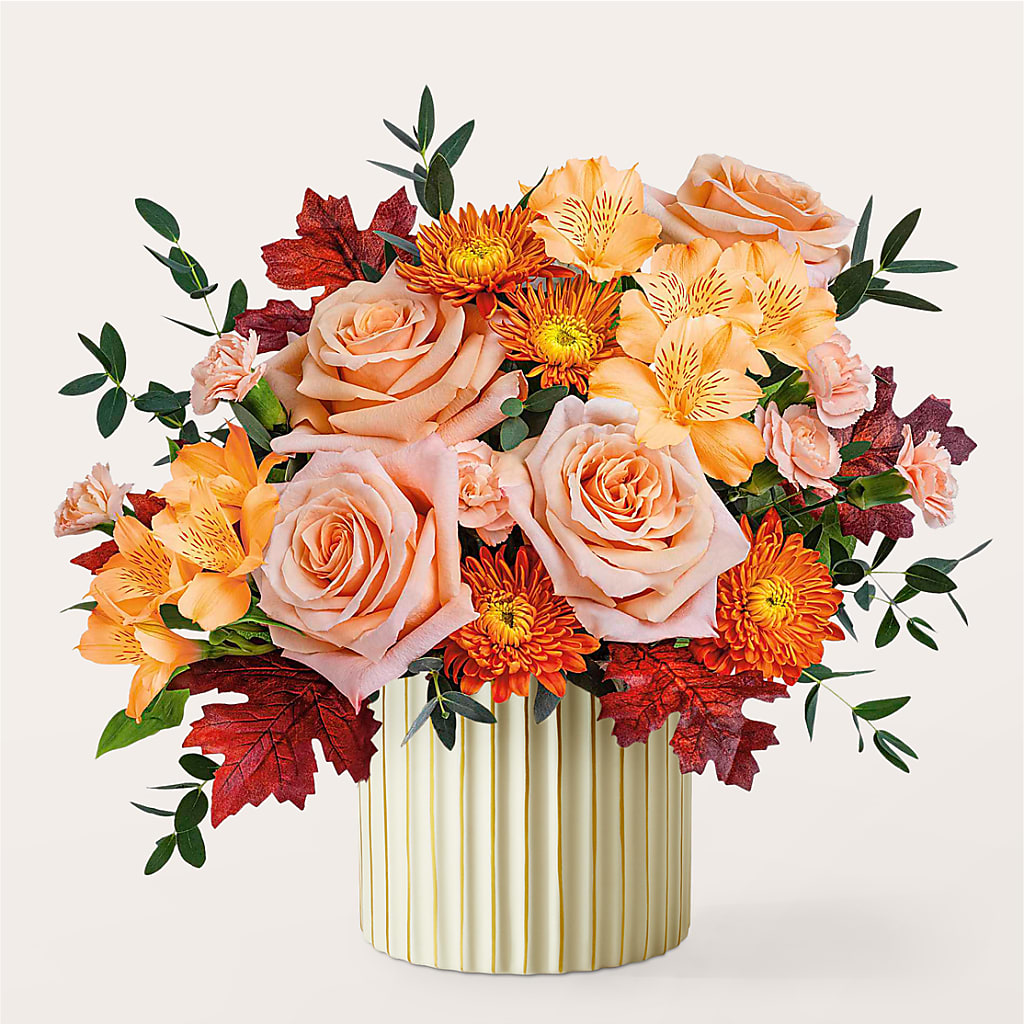 Spiced Latte Bouquet with Ivory Vase – DAWN'S FLOWER PATCH, Lake Wales FL