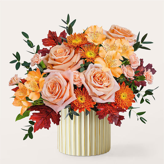 Spiced Latte Bouquet with Ivory Vase – DAWN'S FLOWER PATCH, Lake Wales FL