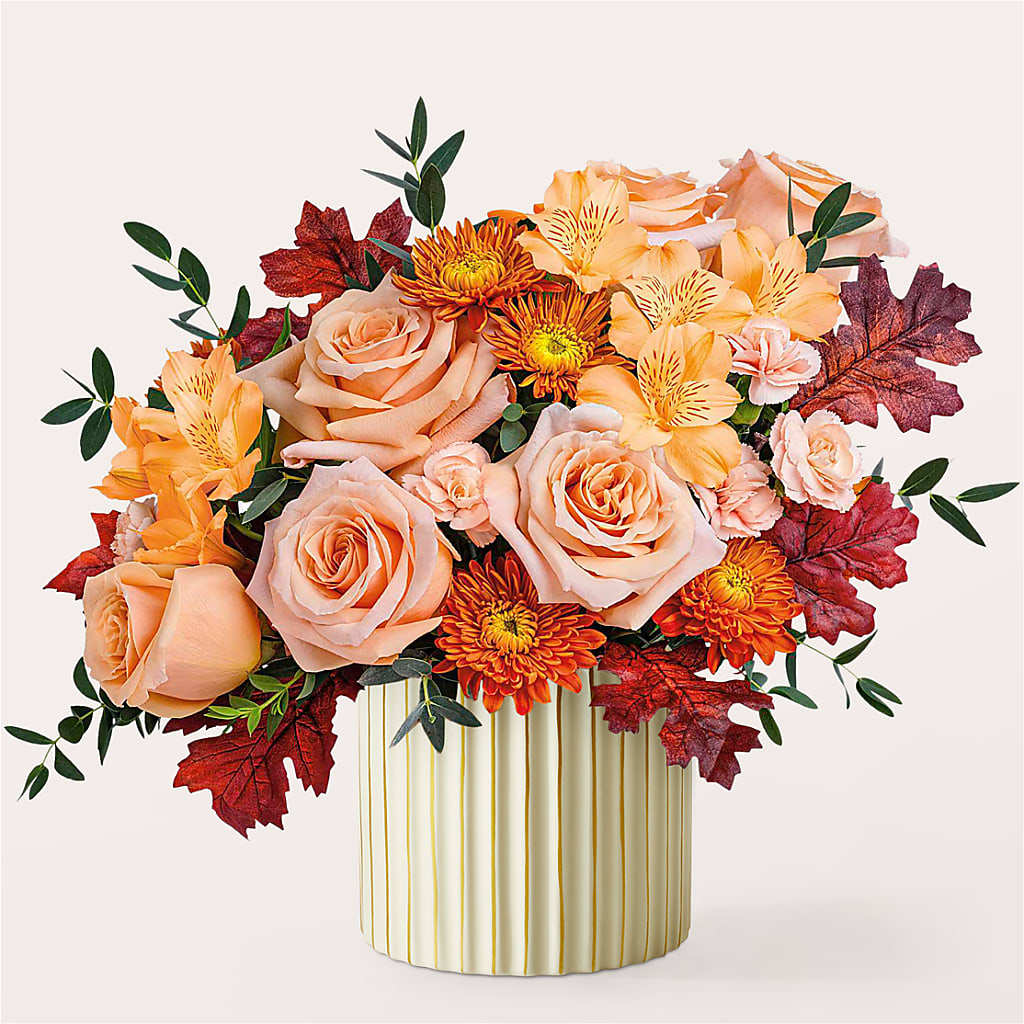 Spiced Latte Bouquet with Ivory Vase – DAWN'S FLOWER PATCH, Lake Wales FL