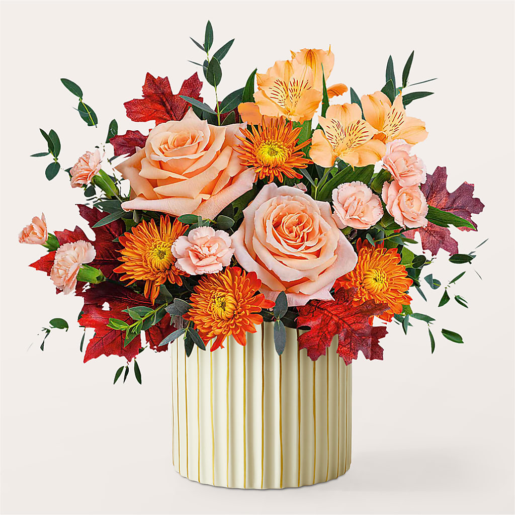 Spiced Latte Bouquet with Ivory Vase – DAWN'S FLOWER PATCH, Lake Wales FL