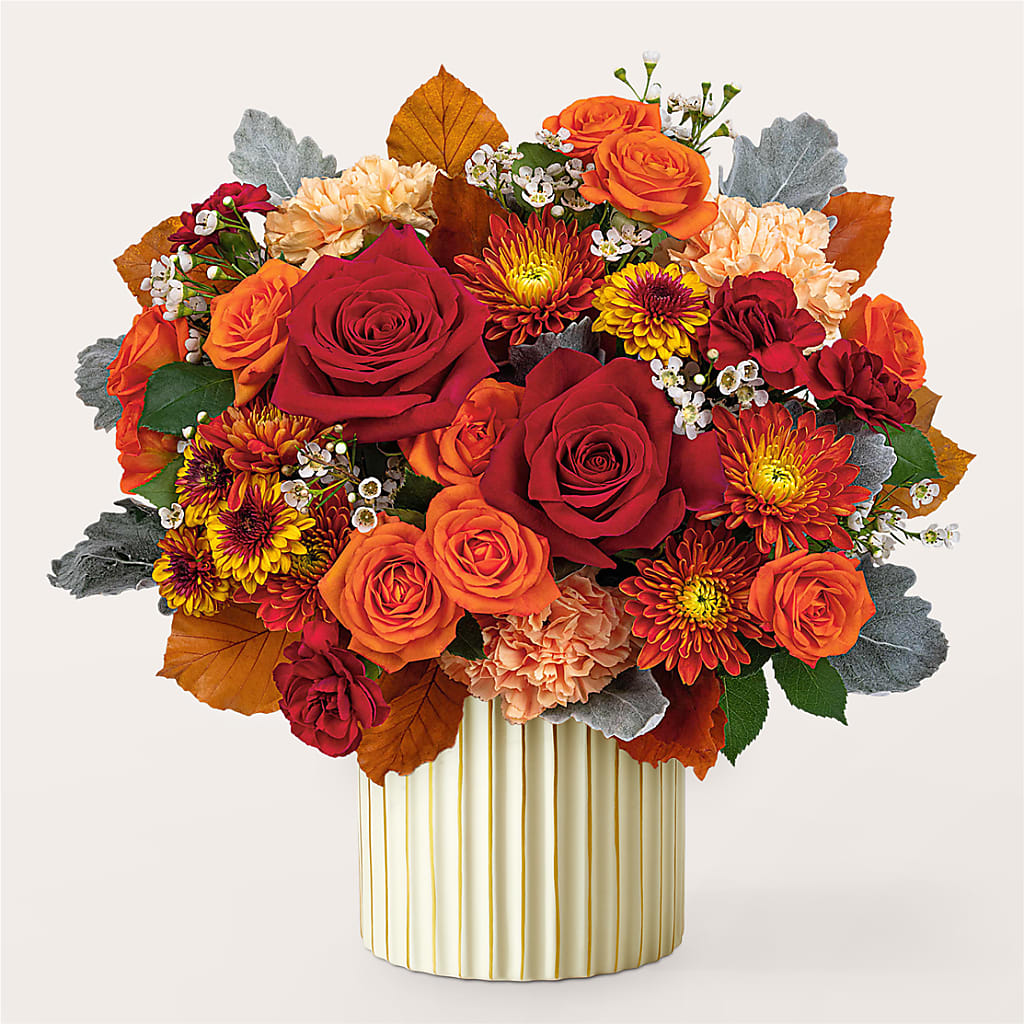 Merlot Bouquet with Ivory Vase – DAWN'S FLOWER PATCH, Lake Wales FL