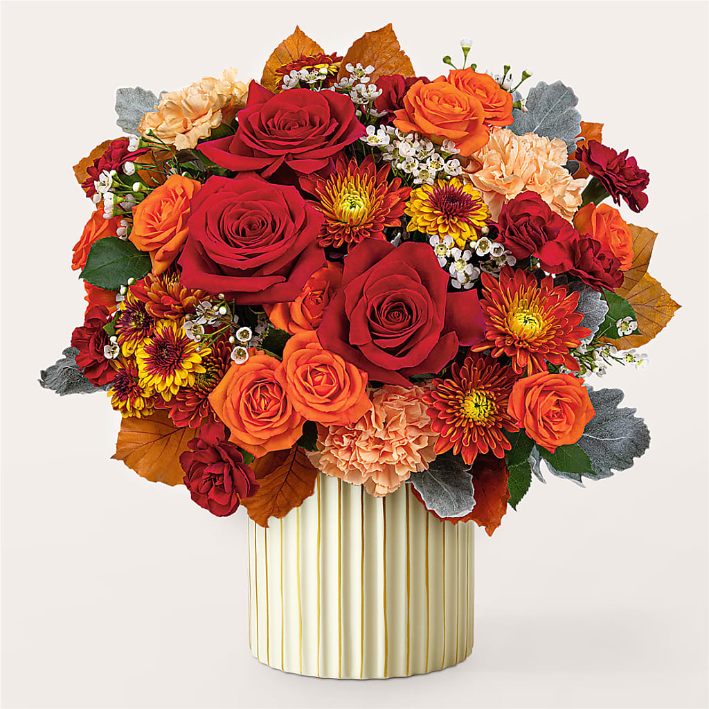 Merlot Bouquet with Ivory Vase – DAWN'S FLOWER PATCH, Lake Wales FL