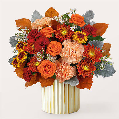 Merlot Bouquet with Ivory Vase – DAWN'S FLOWER PATCH, Lake Wales FL