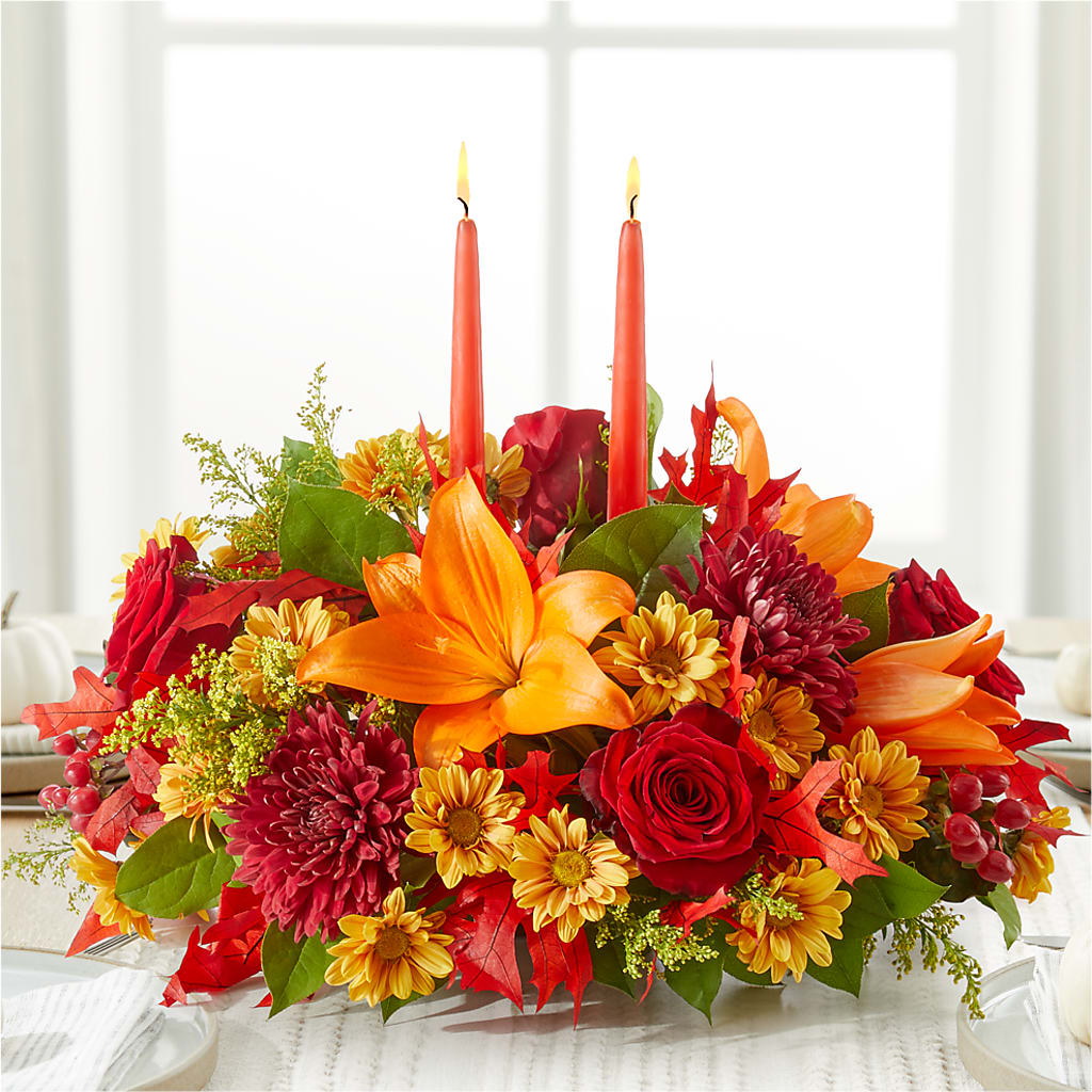 Autumn's Embrace Centerpiece – DAWN'S FLOWER PATCH, Lake Wales FL