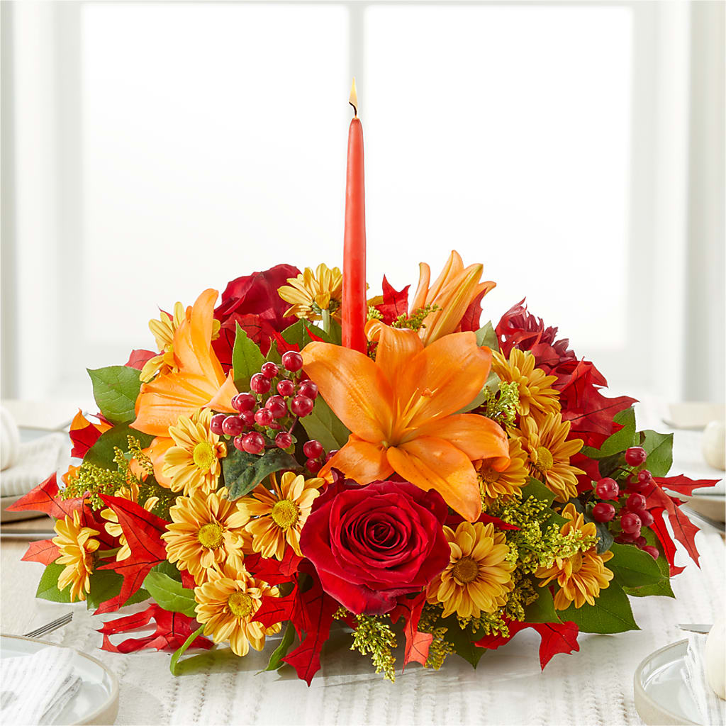 Autumn's Embrace Centerpiece – DAWN'S FLOWER PATCH, Lake Wales FL
